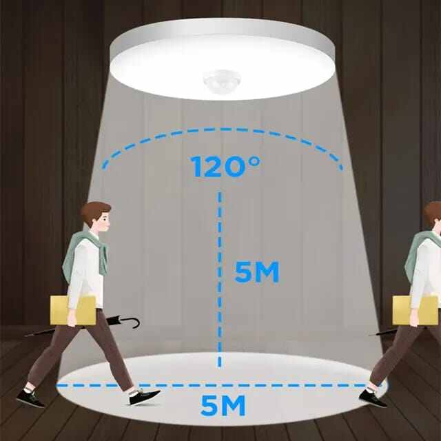 Picture of Motion Sensor Smart LED Ceiling Lights 12W Industrial LED Light 220V Smart PIR Sensor Lighting Modern Led Ceiling Lamp - White