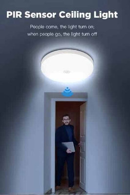 Picture of Motion Sensor Smart LED Ceiling Lights 12W Industrial LED Light 220V Smart PIR Sensor Lighting Modern Led Ceiling Lamp - White