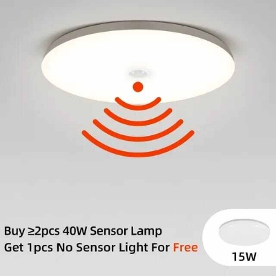 Picture of Motion Sensor Smart LED Ceiling Lights 12W Industrial LED Light 220V Smart PIR Sensor Lighting Modern Led Ceiling Lamp - White