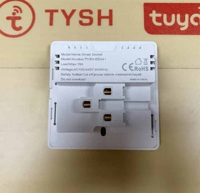Picture of TYSH Smart Home Universal Wall Socket With 2 Usb Tuya 13A Wifi Power Smart Socket Work With Alexa Google Home - White