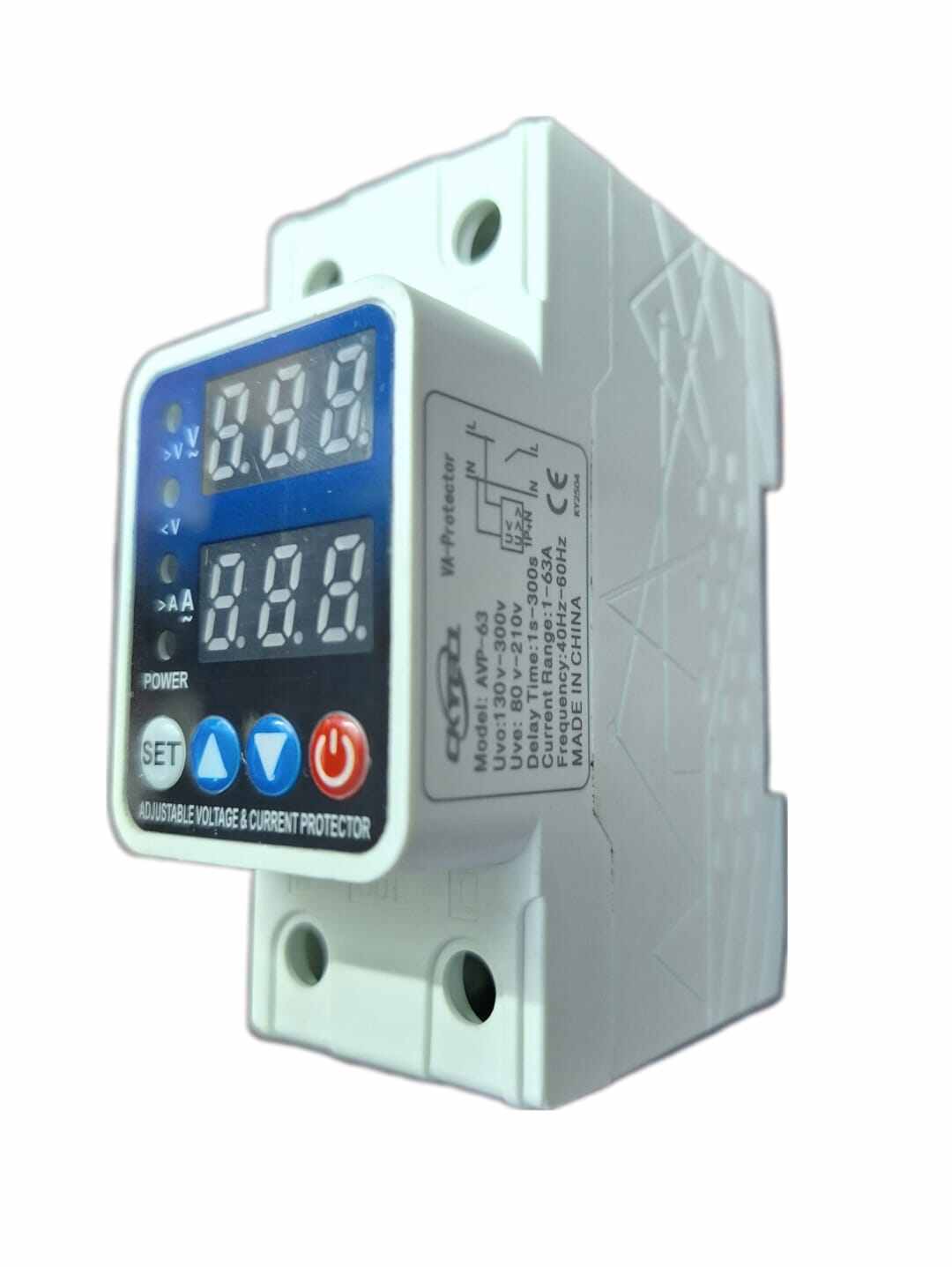 Picture of AVP New Model 2P 220V 63A AC  Adjustable Over Under Voltage Current Protector - White