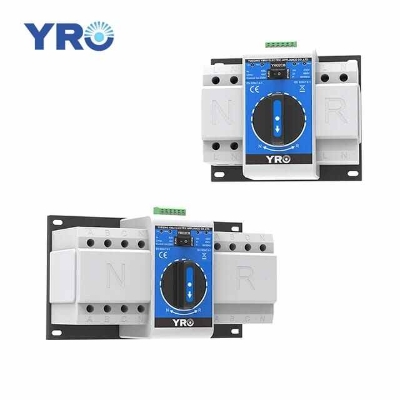 Picture of YRO Auto/Manual Switching Circuit Breakers YRQ2CB-63 2P 63A Dual Power Automatic Transfer Switch AC230V 50/60Hz MCB - White-Blue
