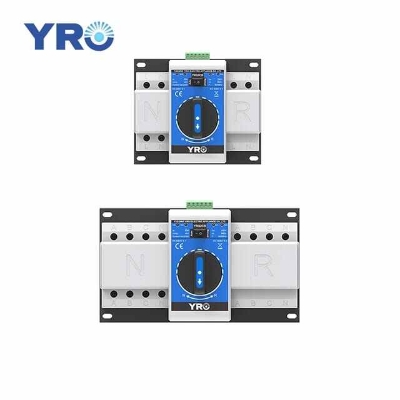 Picture of YRO Auto/Manual Switching Circuit Breakers YRQ2CB-63 2P 63A Dual Power Automatic Transfer Switch AC230V 50/60Hz MCB - White-Blue