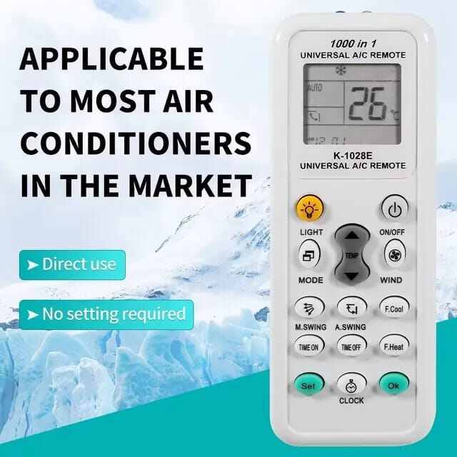 Picture of 1000 in 1 Universal Remote Control K-1028E A/C Digital LCD for Air Conditioner - White