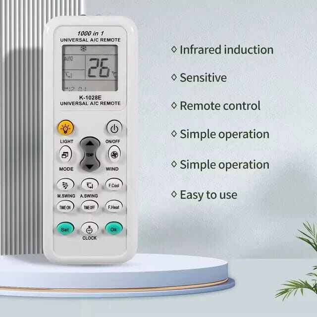 Picture of 1000 in 1 Universal Remote Control K-1028E A/C Digital LCD for Air Conditioner - White