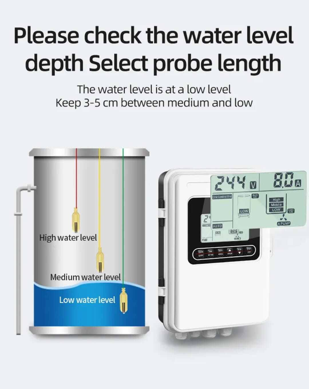 Picture of JNN Water Pump Intelligent Controller With Capacitor for Submersible Pumps - White
