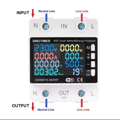 Picture of DDS6619-302 63A Single-Phase AC Multi-Function Over- and Under-Voltage Protector Electronic Meters - White