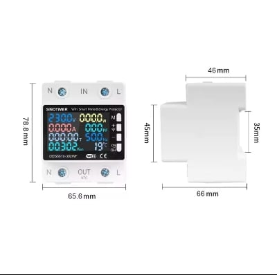 Picture of DDS6619-302 63A Single-Phase AC Multi-Function Over- and Under-Voltage Protector Electronic Meters - White