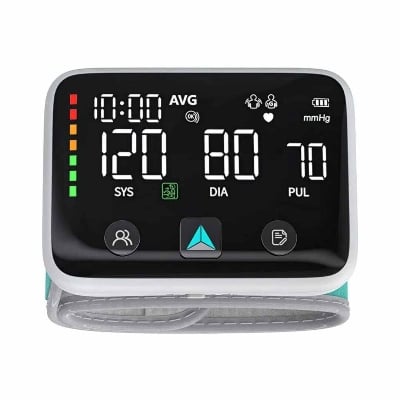 Picture of Rechargeable Wrist Blood Pressure Monitor Digital Automatic 240 Sets Memory Large LED Display Blood Pressure Machine With Voice - White
