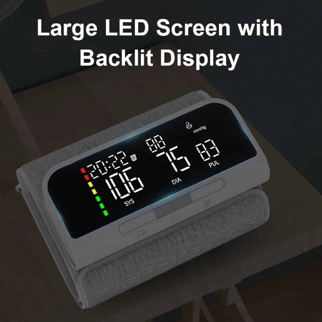 Picture of Rechargeable Sphygmomanometer Blood Pressure Machine BP Monitor Digital Tensiometer Upper Arm Digital Blood Pressure Monitor - White