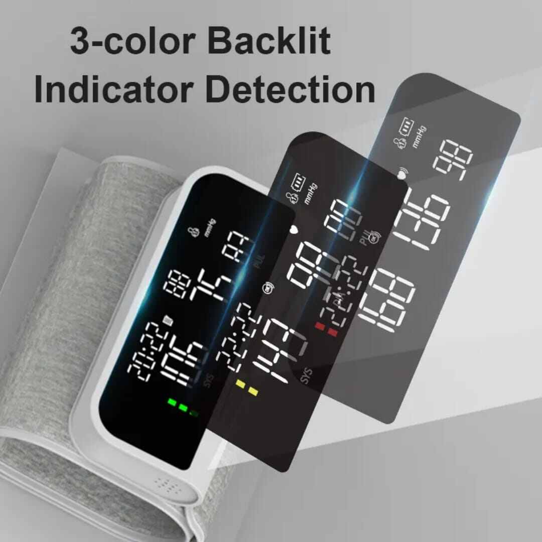 Picture of Rechargeable Sphygmomanometer Blood Pressure Machine BP Monitor Digital Tensiometer Upper Arm Digital Blood Pressure Monitor - White