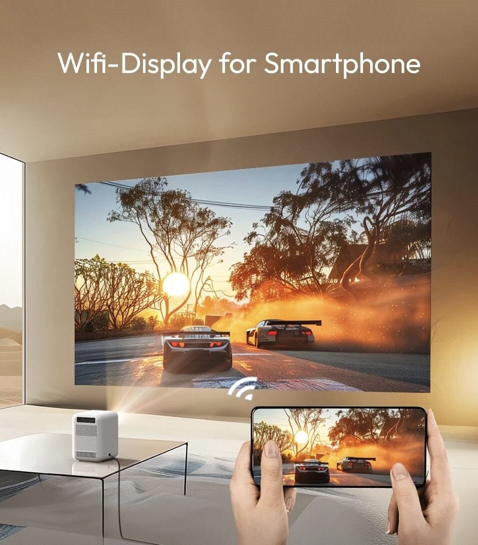 Picture of BYINTEK LOVE U4 Dust-Proof Smart WIFI 3D LCD Video Android IPTV LED Home Theater Projector with Fabric Art - White