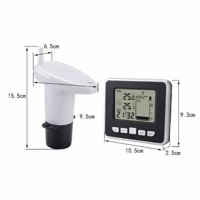 Picture of Ultrasonic Wireless Water Tank Liquid Depth Level Meter Sensor LED Display Black & White TS-FT002