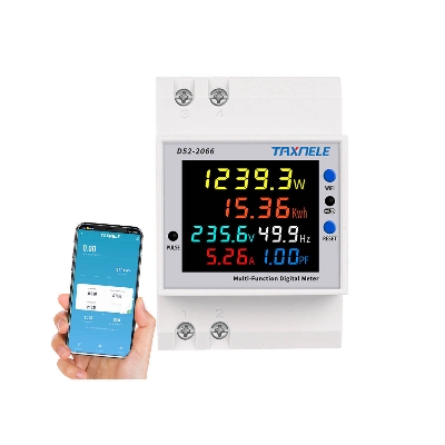 Picture of TAXNELE 6 IN1 Display D52-2066 Smart Meter AC40-300V Built-in CT Monitor Voltage Current Power KWH Electric Frequency Meter