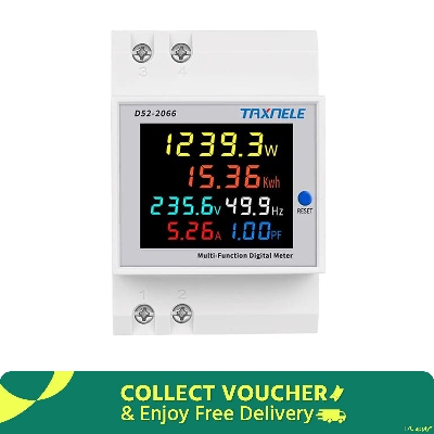 Picture of TAXNELE 6 IN1 Display D52-2066 Smart Meter AC40-300V Built-in CT Monitor Voltage Current Power KWH Electric Frequency Meter