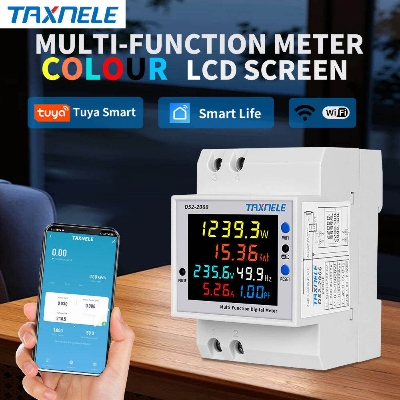Picture of TAXNELE 6 IN1 Display D52-2066 Smart Meter AC40-300V Built-in CT Monitor Voltage Current Power KWH Electric Frequency Meter