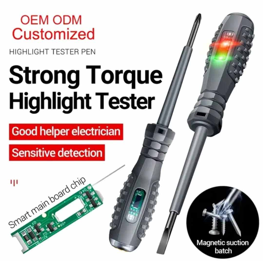 Picture of Colorful Intelligent Electricity Detector Pen Voltage 12-220V AC Non-contact Induction Test Pencil Electrical Screwdriver