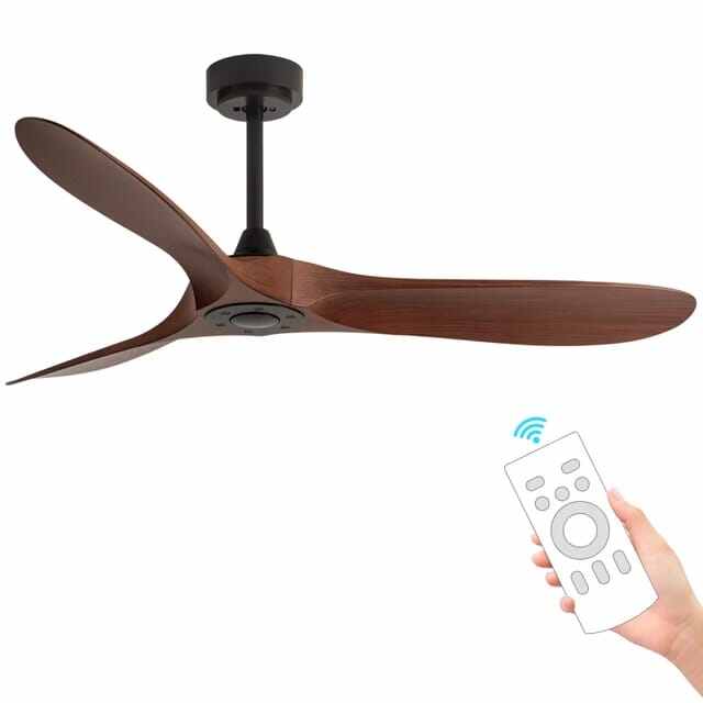 Picture of HSG Model 666 52 Inch Modern Ceiling Fan New Design White/Black + Walnut Color