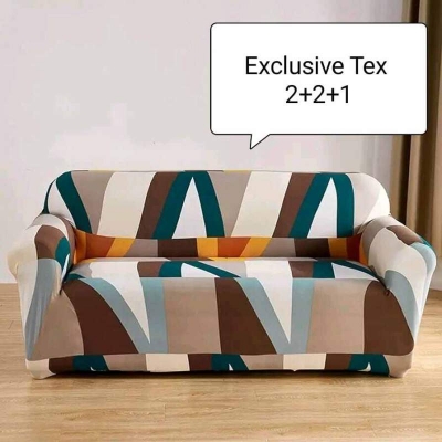 Picture of Chaina magic pinter sofa cover 2+2+1 designing exlcusive tex Blue