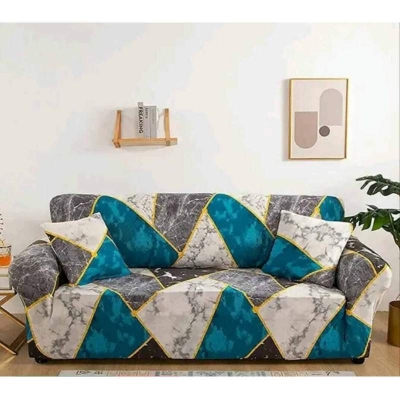 Picture of China print Sofa cover 2+2+1 seater stitch Design Spandex fabrics/exlusive Tex Green