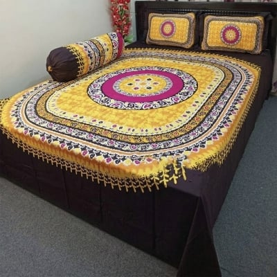 Picture of New premium quality king size pennel bed sheets with 2 pillow cover from Alisa super shop Multicolor