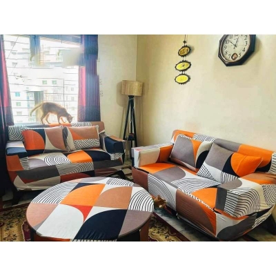 Picture of New premium quality china digital  printed  regular sopa cover 2+2+1=5 seat(customised size availabe) Multicolor