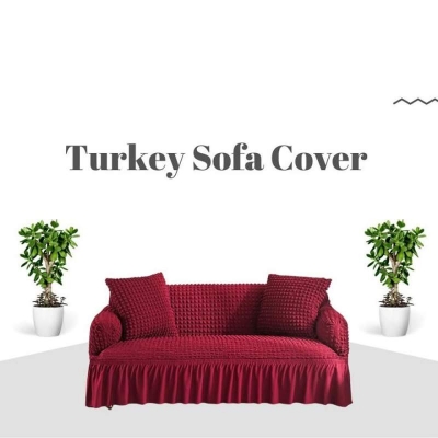 Picture of New premium quality Turkey original spandex elastic sopa cover only 2 seat price Maroon