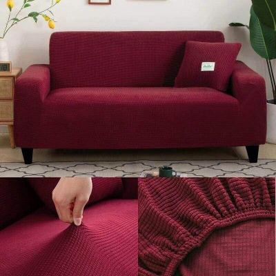 Picture of Premium Honey Comb Frill Sofa Covers/2+2+1/3+1+1 Maroon