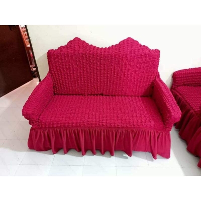 Picture of Sofa Cover 2 Seater Stitched Spandex Fabric - sofa cover Maroon