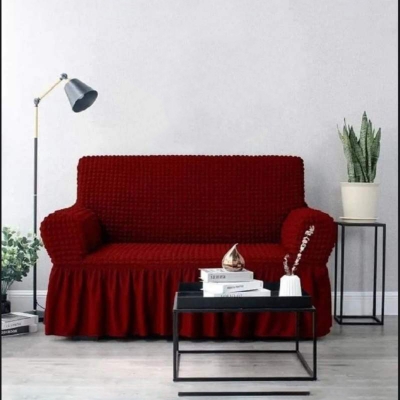 Picture of New exclusive design Turkey original fabric spandex elastic sopa cover 2 seat maroon colour Maroon