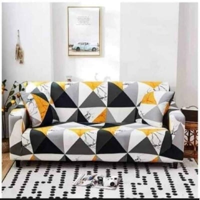 Picture of China print Sofa cover 2+2+1/3+1+1 seater stitch Design Spandex fabrics/exlusive Tex Light yellow