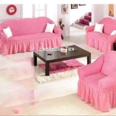 Picture of Sofa Cover 2 Seater Stitched Spandex Fabric - sofa cover Pink