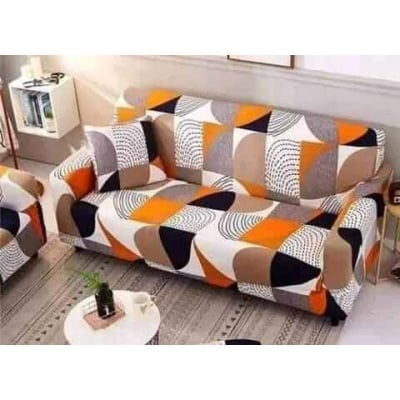 Picture of China print Sofa cover 2+2+1 seater stitch Design Spandex fabrics/exlusive Tex Orange