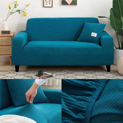 Picture of Premium Honey Comb Frill Sofa Covers Army Green