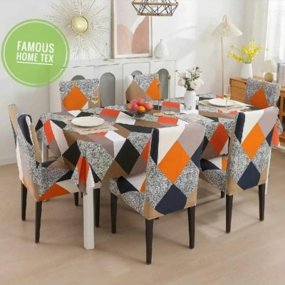 Picture of New premium luxurious china magic print chair cover 6 piece cover price from famous home Multicolor