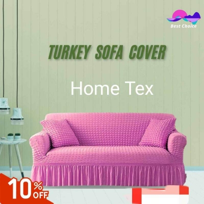 Picture of Sofa Cover 3+1+1 Seater Stitched Spandex Fabric - sofa cover Pink
