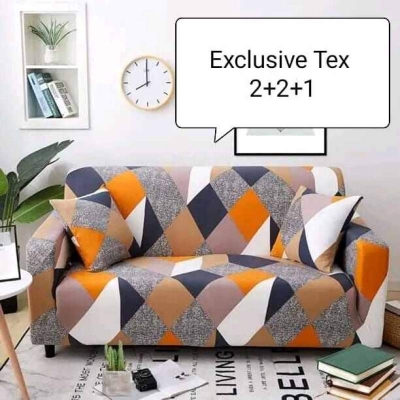 Picture of Chaina magic pinter sofa cover 2+2+1 designing exlcusive tex Orange