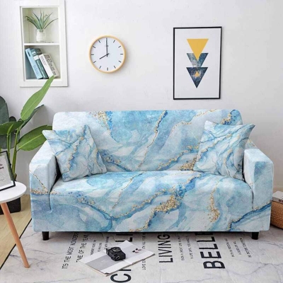 Picture of China print Sofa cover 2+2+1/3+1+1 seater stitch Design Spandex fabrics/exlusive Tex Light Ash