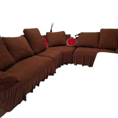 Picture of Sofa cover 2+2+1=5 seater stitch Spandex fabrics by new classical made by tourkey Coffee