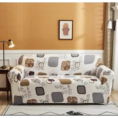 Picture of China print Sofa cover 2+2+1/3+1+1 seater stitch Design Spandex fabrics/exlusive Tex Brown