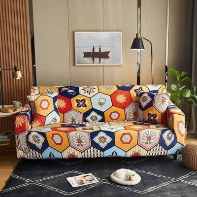 Picture of Premium Luxury China Magic printed stretchable fabrics sofa cover 2+2+1/3+1+1 Gold