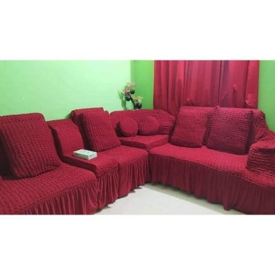 Picture of Sofa cover 2+2+1=5 seater stitch Spandex fabrics by new classical made by tourkey Maroon