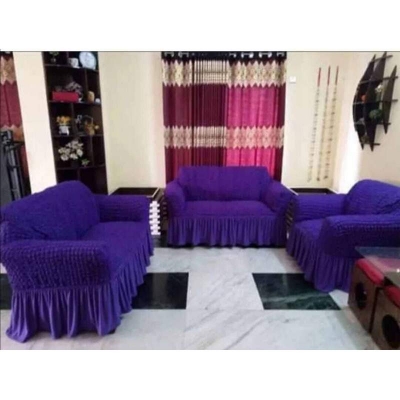 Picture of Sofa Cover 2+2+1/3+1+1 Seater Stitched Spandex Fabric - sofa cover Deep Blue
