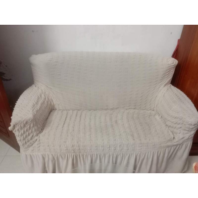 Picture of Turkish Spandex print fabric sofa cover-2+2+1 White