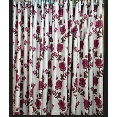 Picture of Home decoration curtains for door and windows (4kuci 82/42 inchi) Rose Red