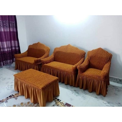 Picture of New premium quality Turkey original fabric spandex elastic sopa cover 2+2+1 wooden sopa Gold