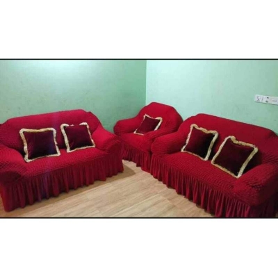 Picture of Sofa Cover 2+2+1 Seater Stitched Spandex Fabric - sofa cover 