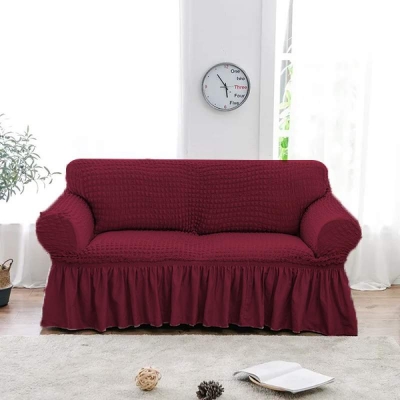Picture of 2+2+1=5 seater stitch Spandex fabrics by new classical made by tourkey Maroon