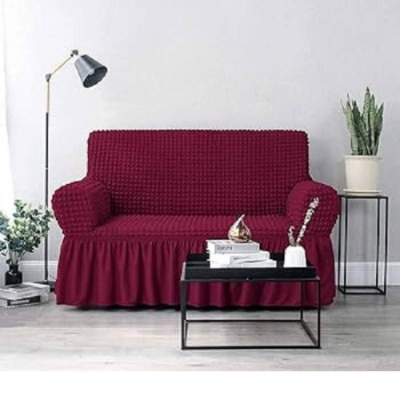Picture of Sofa Cover 2+2+1/ Seater Stitched Spandex Fabric - sofa cover Red
