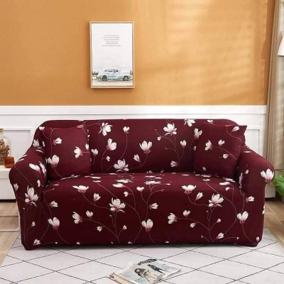 Picture of Premium Luxury China Magic printed stretchable fabrics sofa cover 2+ Maroon